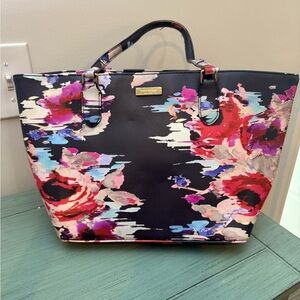 Kate Spade Abstract Floral Bag - Black and Pink